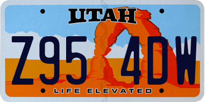 UT license plate Z954DW