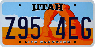 UT license plate Z954EG