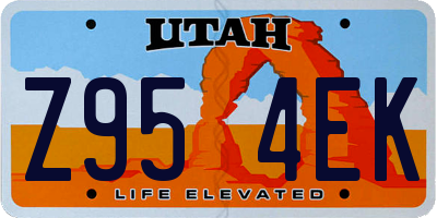 UT license plate Z954EK