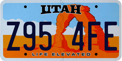 UT license plate Z954FE