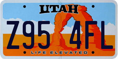 UT license plate Z954FL