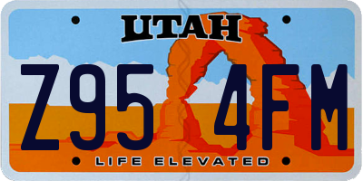 UT license plate Z954FM