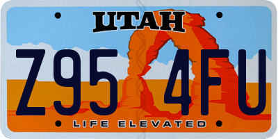 UT license plate Z954FU