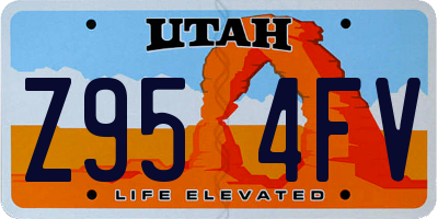 UT license plate Z954FV