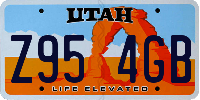 UT license plate Z954GB