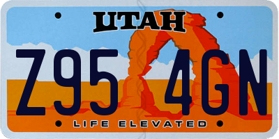 UT license plate Z954GN