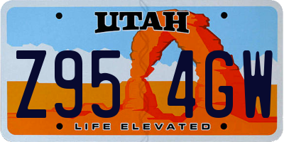 UT license plate Z954GW