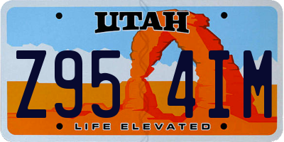 UT license plate Z954IM