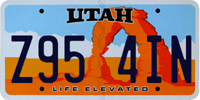 UT license plate Z954IN