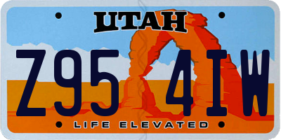 UT license plate Z954IW