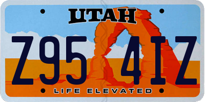 UT license plate Z954IZ