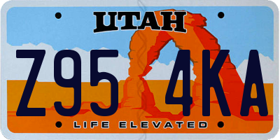 UT license plate Z954KA