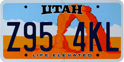 UT license plate Z954KL