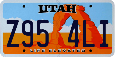 UT license plate Z954LI