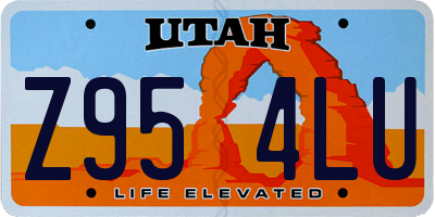 UT license plate Z954LU