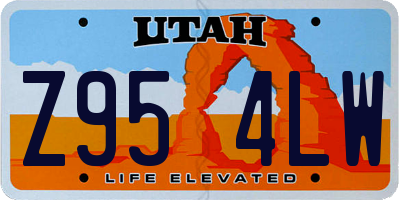 UT license plate Z954LW