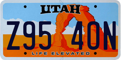 UT license plate Z954ON