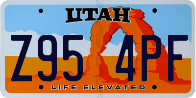 UT license plate Z954PF