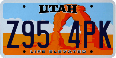 UT license plate Z954PK