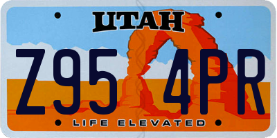UT license plate Z954PR