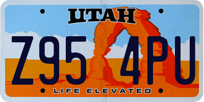 UT license plate Z954PU