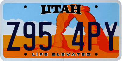 UT license plate Z954PY