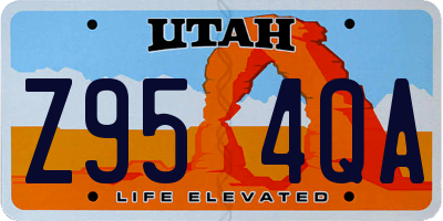 UT license plate Z954QA