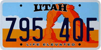 UT license plate Z954QF