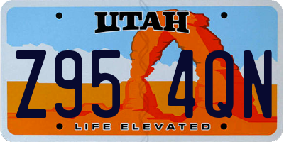 UT license plate Z954QN