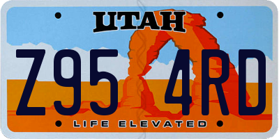 UT license plate Z954RD