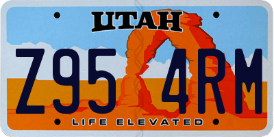 UT license plate Z954RM