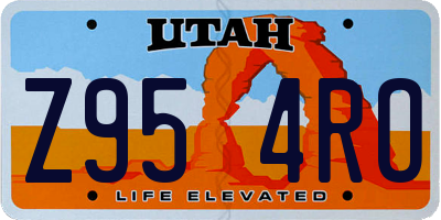 UT license plate Z954RO