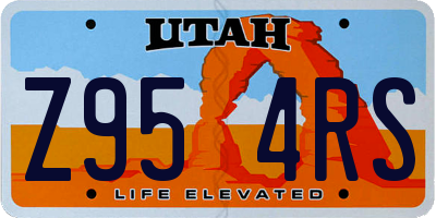 UT license plate Z954RS