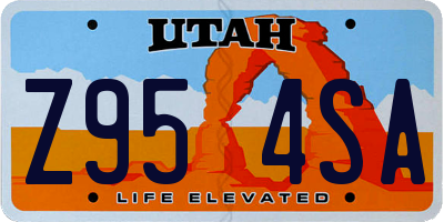UT license plate Z954SA