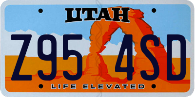 UT license plate Z954SD