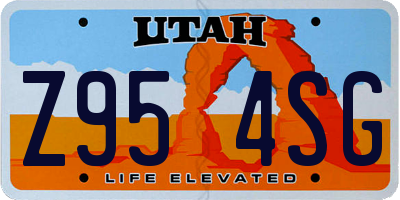 UT license plate Z954SG