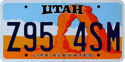 UT license plate Z954SM