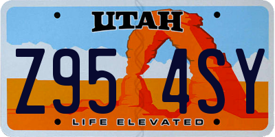 UT license plate Z954SY