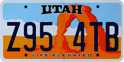 UT license plate Z954TB