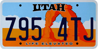 UT license plate Z954TJ