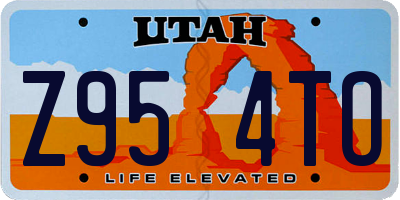 UT license plate Z954TO