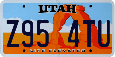 UT license plate Z954TU