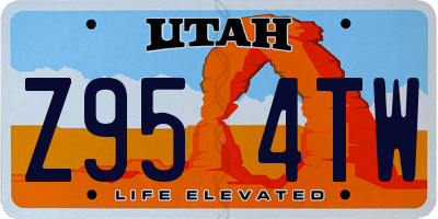 UT license plate Z954TW