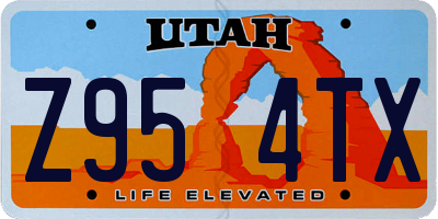 UT license plate Z954TX