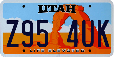UT license plate Z954UK