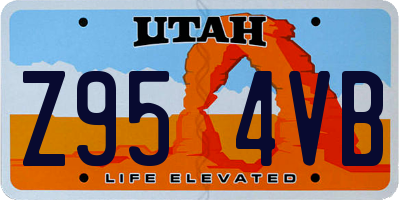 UT license plate Z954VB