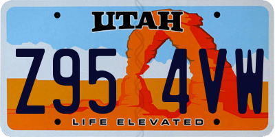 UT license plate Z954VW