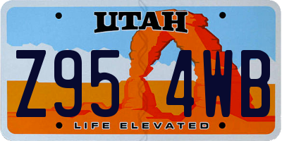 UT license plate Z954WB