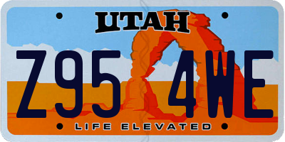 UT license plate Z954WE