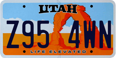 UT license plate Z954WN